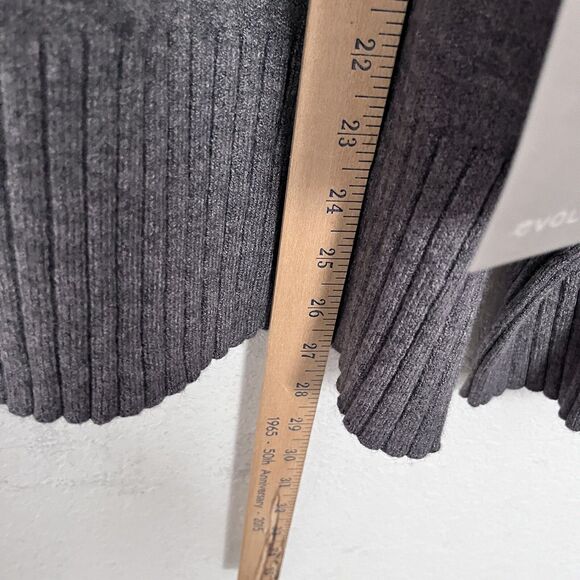 NWT Evolution By Cyrus Womens 2x Sweater Mock Neck Grey Soft Stretch Ribbed - Picture 7 of 9